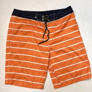 Sperry Orange and White Striped Men's Swim Shorts